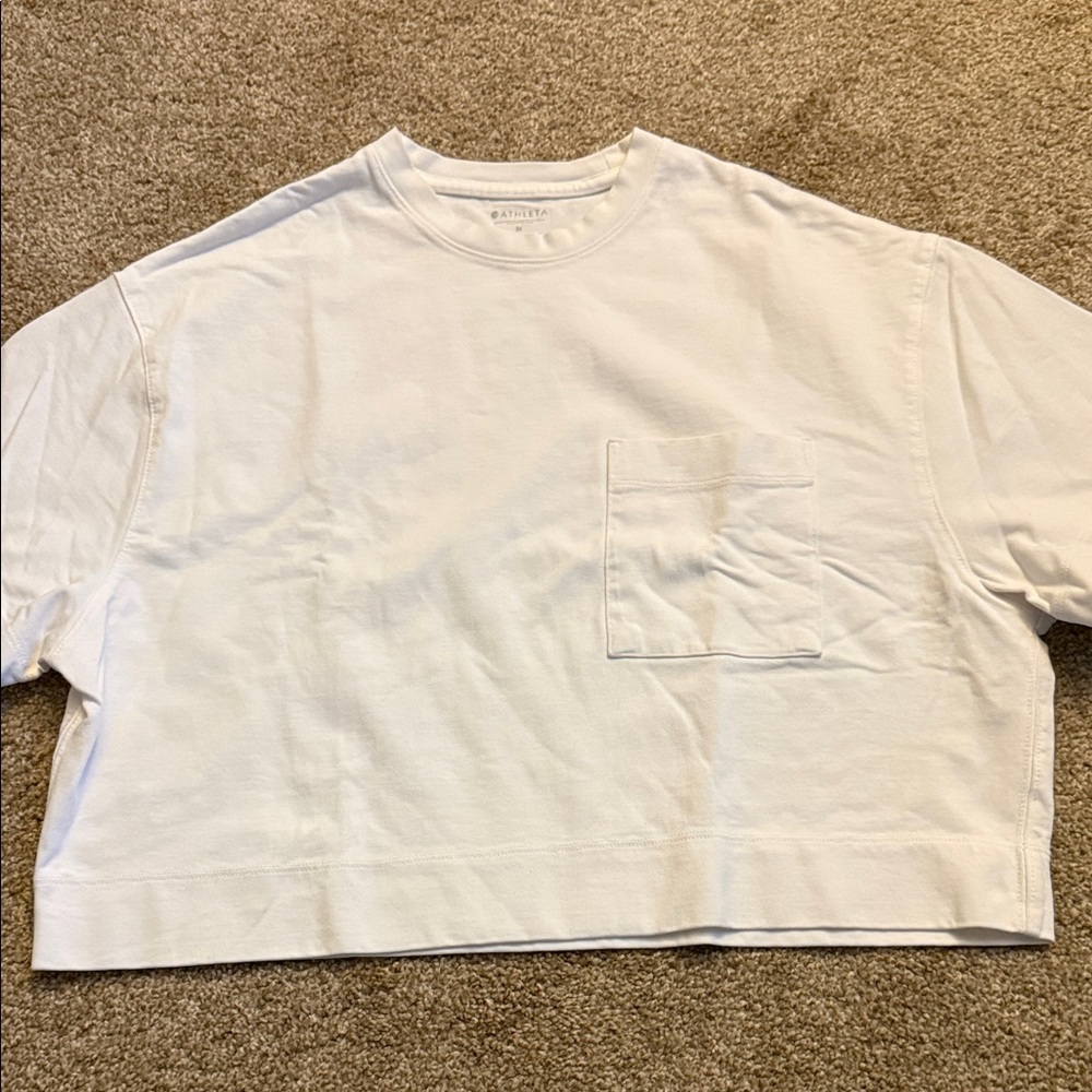Athleta White Crop Top